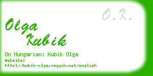 olga kubik business card